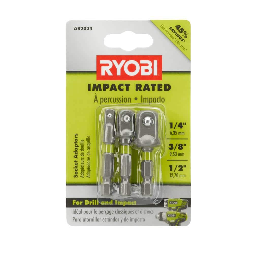 RYOBI Impact Rated Socket Adaptor Set (3-Piece)