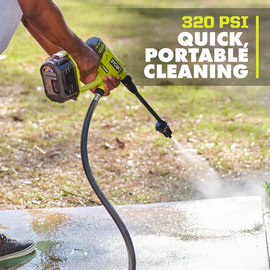 RYOBI ONE+ 18-Volt 320 PSI 0.8 GPM Cordless Cold Water Power Cleaner with 4.0 Ah Battery and Charger - Image 2