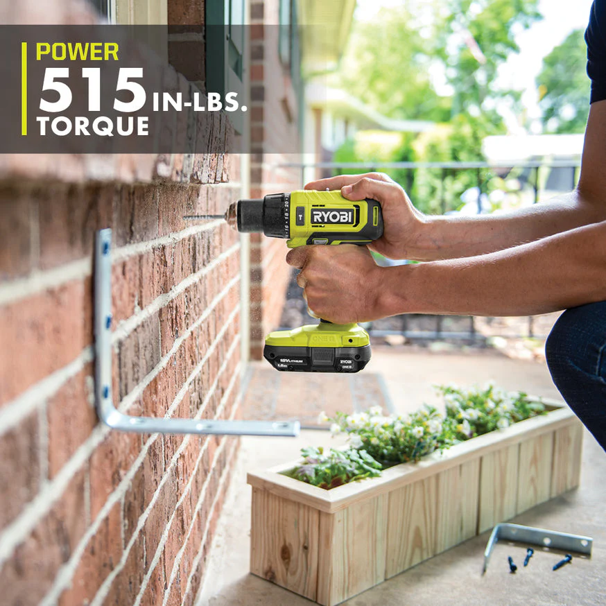 RYOBI ONE+ 18-Volt Lithium-Ion Cordless 1/2 in. Hammer Drill/Driver Kit with (2) 1.5 Ah Batteries, Charger and Tool Bag - Image 2