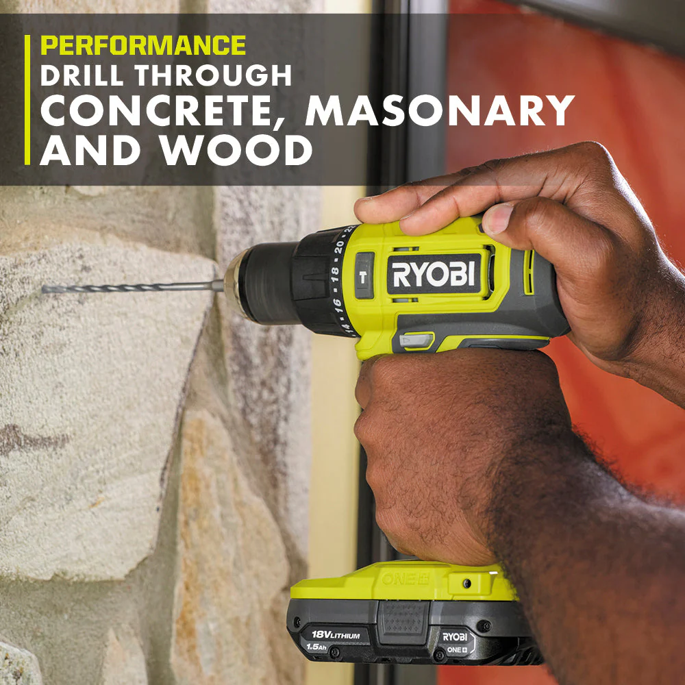 RYOBI ONE+ 18-Volt Lithium-Ion Cordless 1/2 in. Hammer Drill/Driver Kit with (2) 1.5 Ah Batteries, Charger and Tool Bag - Image 5