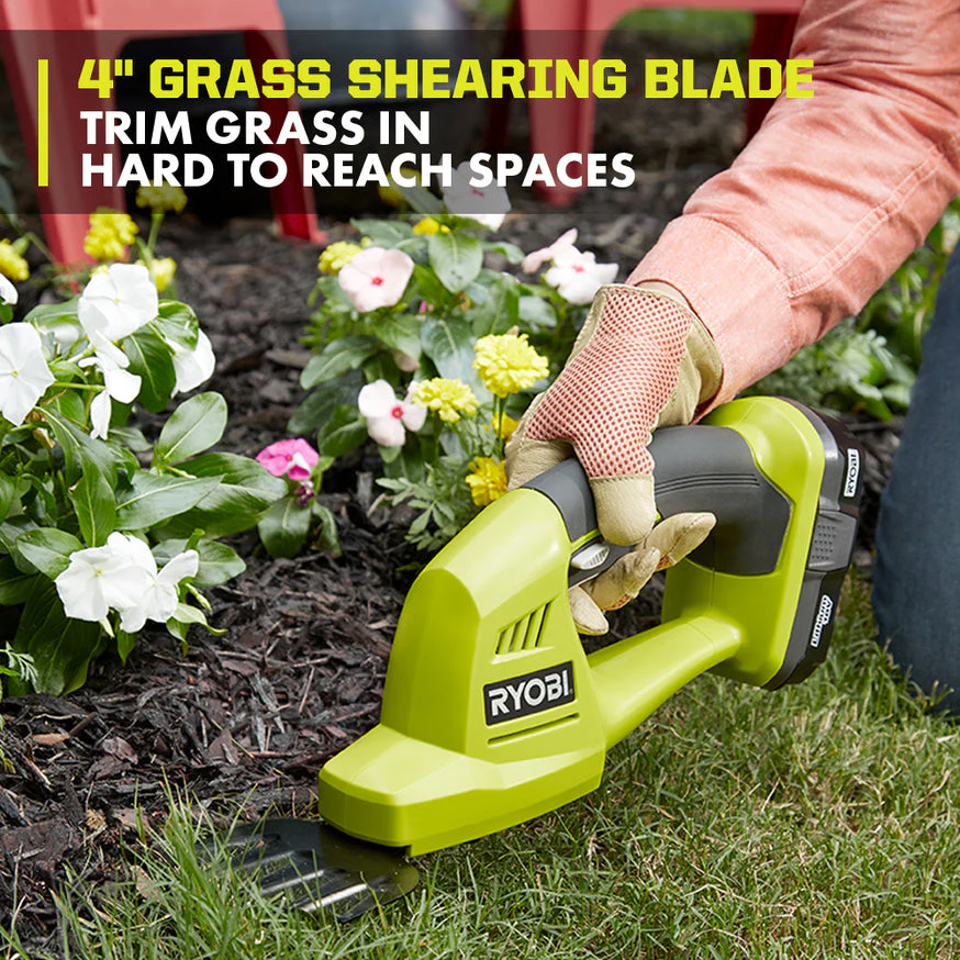 RYOBI ONE+ 18-Volt Lithium-Ion Cordless Grass Shear and Shrubber Trimmer (Tool Only) - Image 5