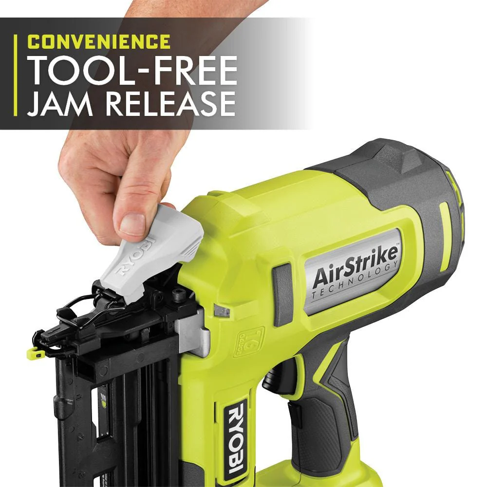 RYOBI ONE+ 18V AirStrike 18-Gauge Brad Nailer & 16-Gauge Straight Finish Nailer Kit with (1) 1.5Ah Battery and Charger - Image 7