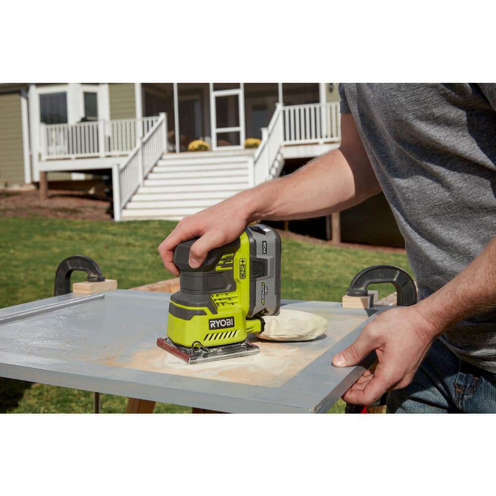 RYOBI ONE+ 18V Cordless 1/4 Sheet Sander (Tool-Only) with Dust Bag - Image 8