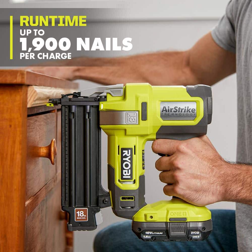 RYOBI ONE+ 18V Cordless AirStrike 18-Gauge Brad Nailer & 16-Gauge Straight Finish Nailer (2-Tool Combo Kit, Tools Only) - Image 5