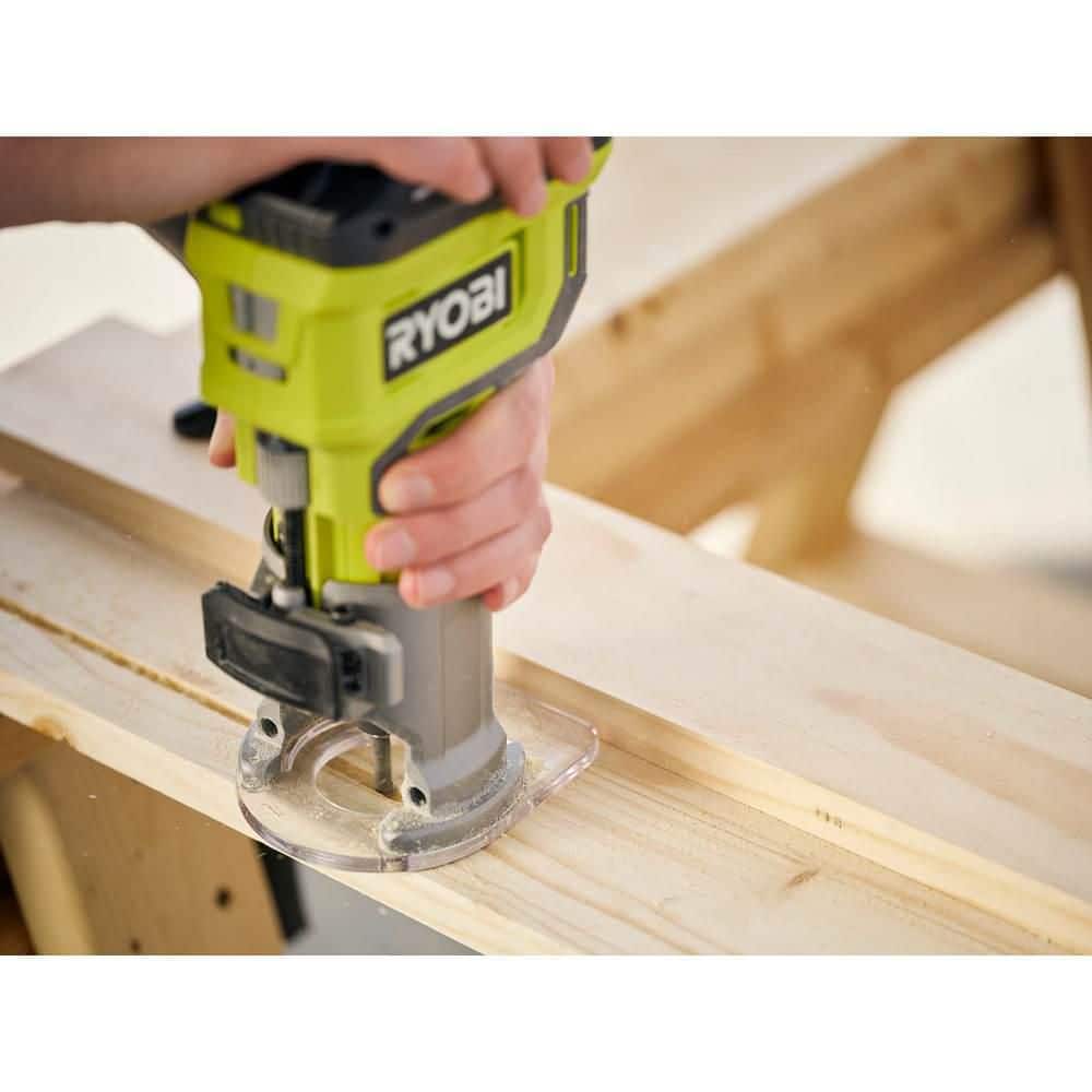 RYOBI ONE+ 18V Cordless Fixed Base Trim Router with 1/4 in. Shank Carbide Router Bit Set (15-Piece) - Image 5