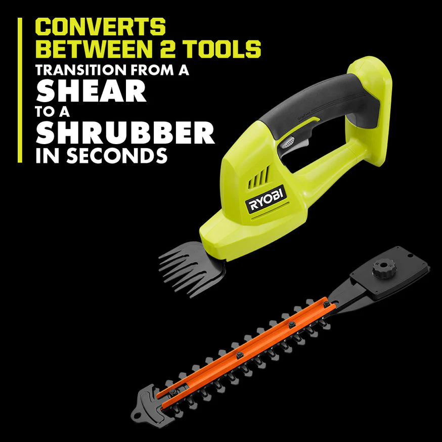 RYOBI ONE+ 18V Cordless Grass Shear and Shrubber Trimmer with 1.3Ah Battery and Charger - Image 7