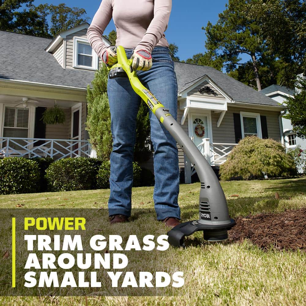 RYOBI ONE+ 18V Cordless String Trimmer/Edger Kit, 10 in. Cut Width with 1.5 Ah Battery and Charger (P2030) - Image 4