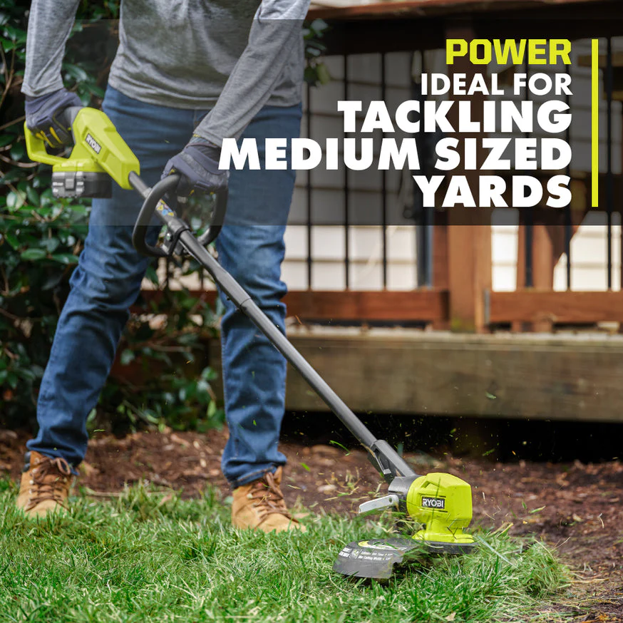 RYOBI ONE+ 18V Lithium-Ion Cordless 13" String Trimmer/Edger Kit with 4.0 Ah Battery and Charger - Image 3