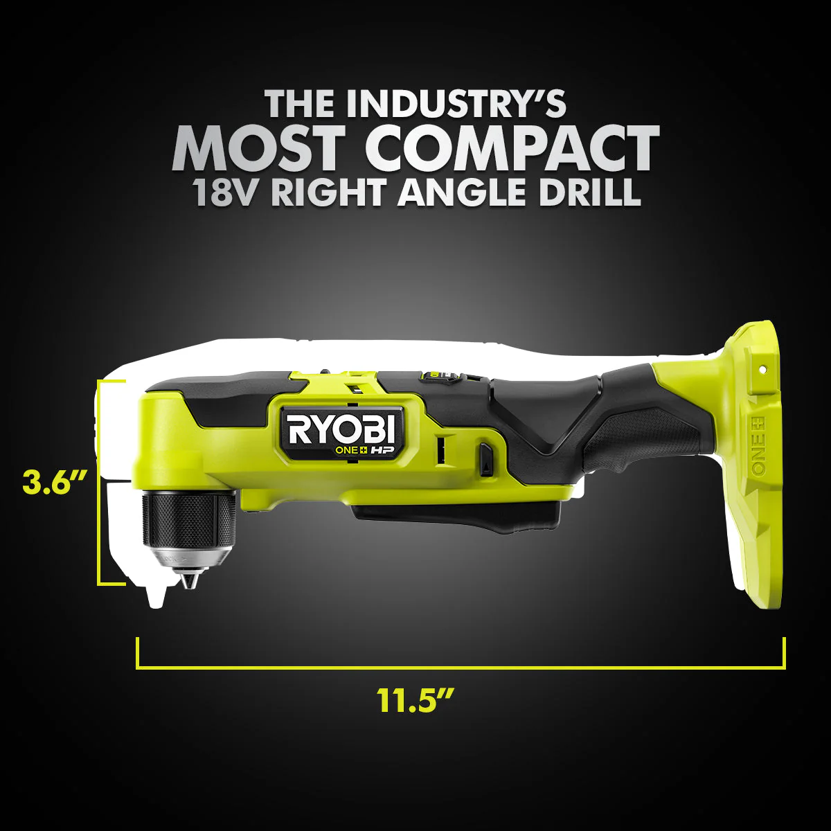 RYOBI ONE+ HP 18V Brushless Cordless Compact 3/8 in. Right Angle Drill (Tool Only) - Image 2