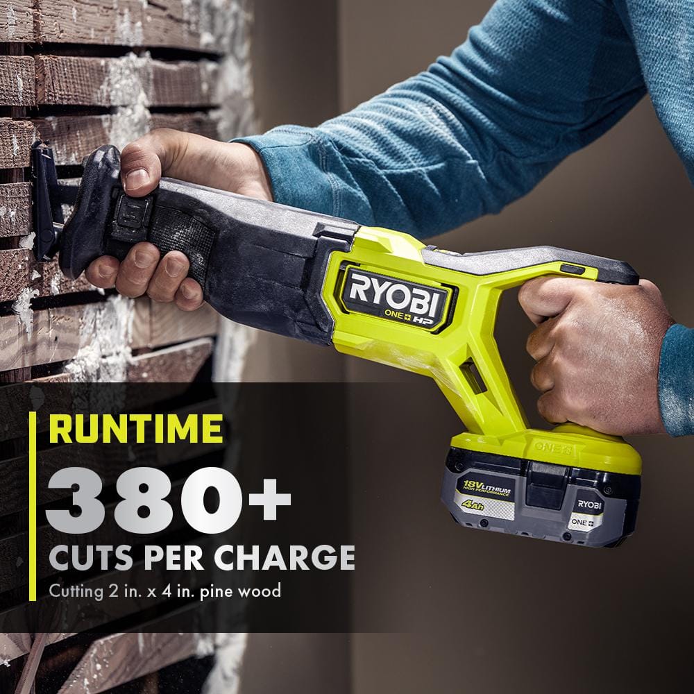 RYOBI ONE+ HP 18V Brushless Cordless Reciprocating Saw Kit with 4.0 Ah HIGH PERFORMANCE Battery and Charger - Image 5