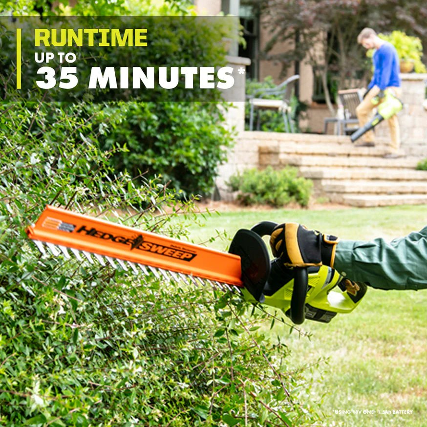 RYOBI ONE+ Lithium+ 22 in. 18-Volt Lithium-Ion Cordless Hedge Trimmer – 1.5 Ah Battery and Charger Included - Image 7