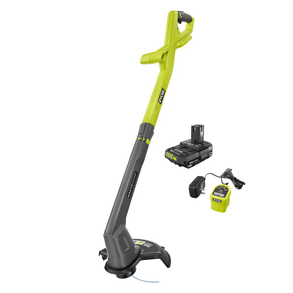 RYOBI Reconditioned ONE+ 18V Lithium-Ion Cordless String Trimmer/Edger Kit (Adjustable 8"–10" Cut Swath)