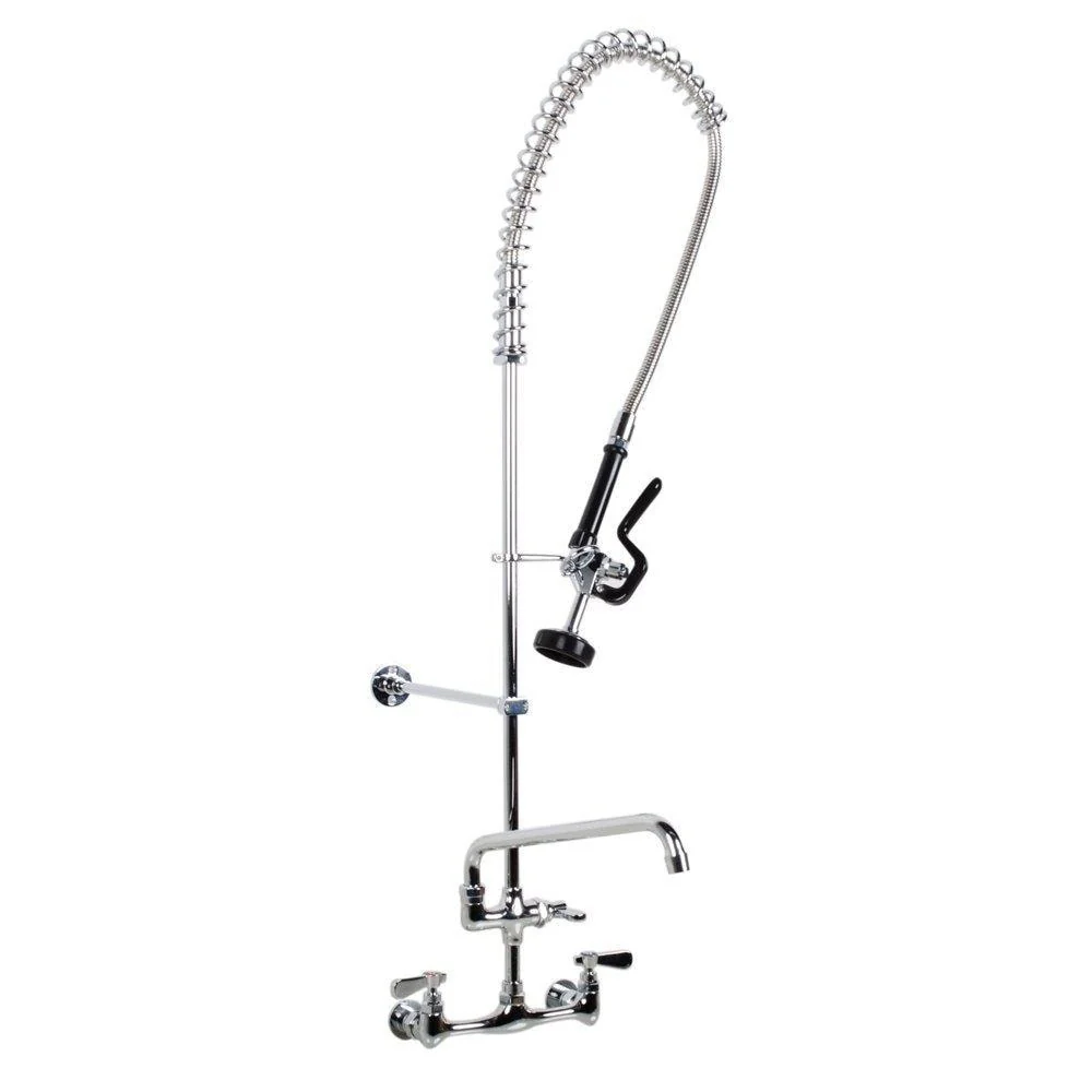 SABA Chrome 3-Handle Deck-Mount Utility Faucet with Pulldown Sprayer