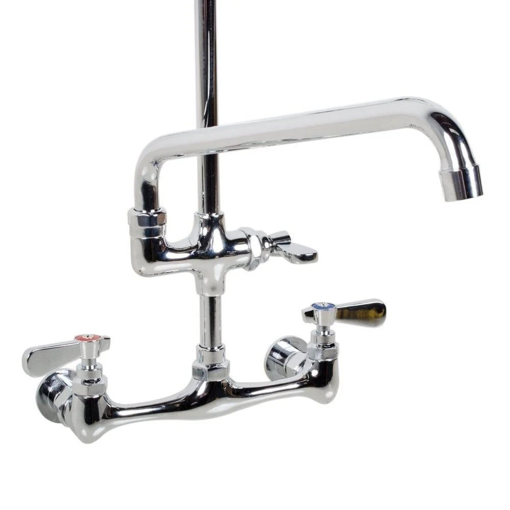 SABA Chrome 3-Handle Deck-Mount Utility Faucet with Pulldown Sprayer - Image 2