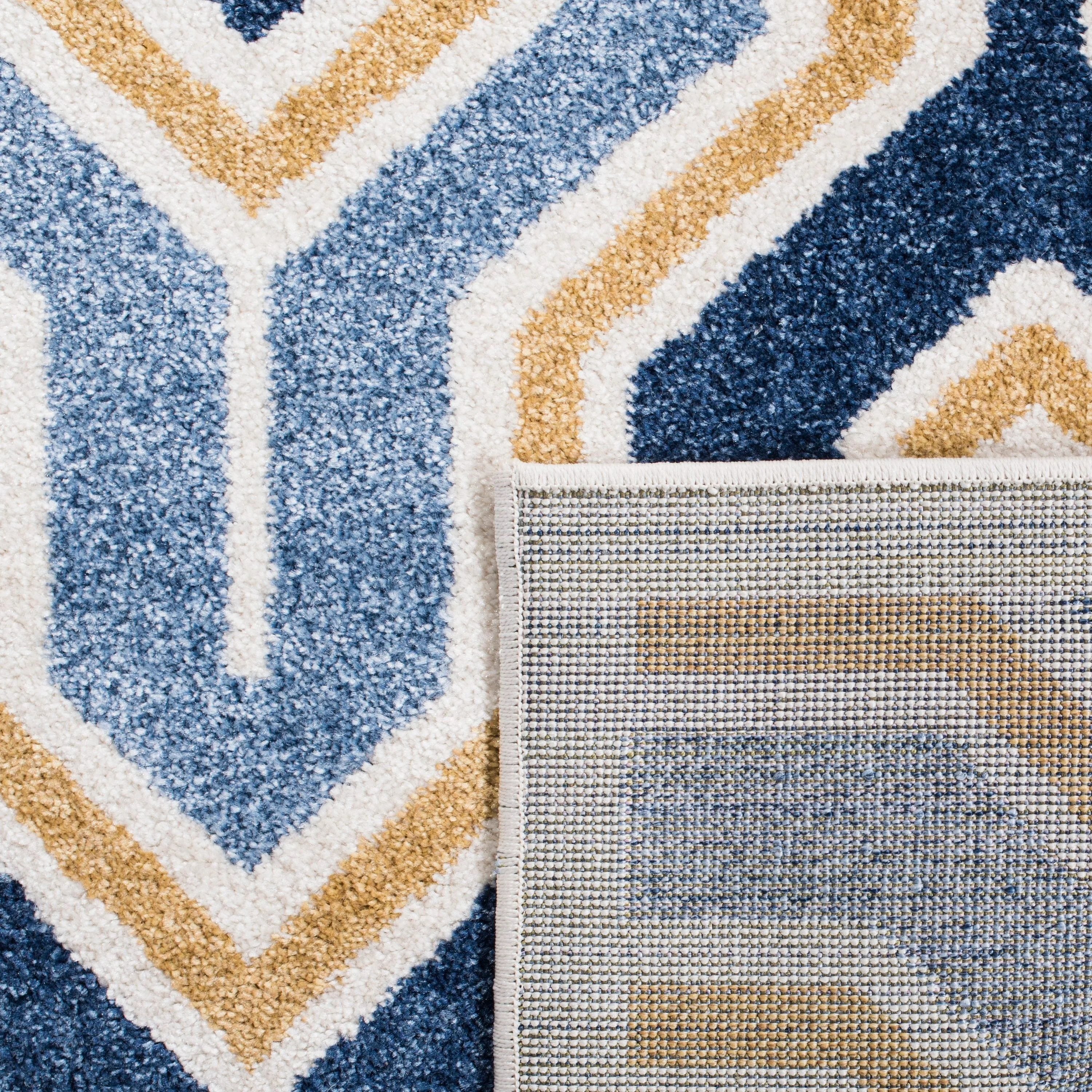 Safavieh Amherst Barkley 3 x 5 Ivory/Gold Indoor/Outdoor Abstract Mid-Century Modern Throw Rug - Image 4