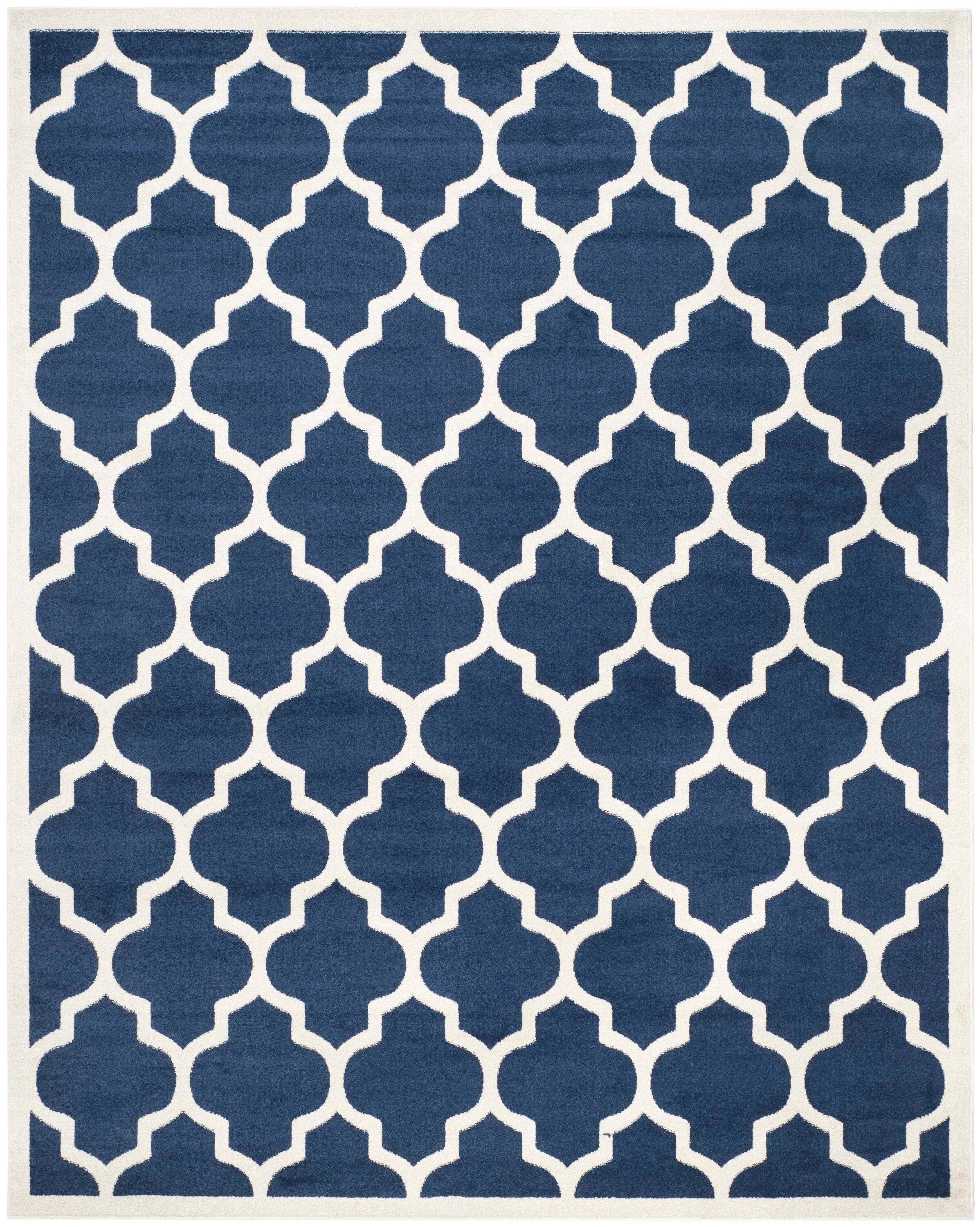 Safavieh Amherst Barret 10 x 14 Navy/Beige Indoor/Outdoor Trellis Farmhouse/Cottage Area Rug - Image 2