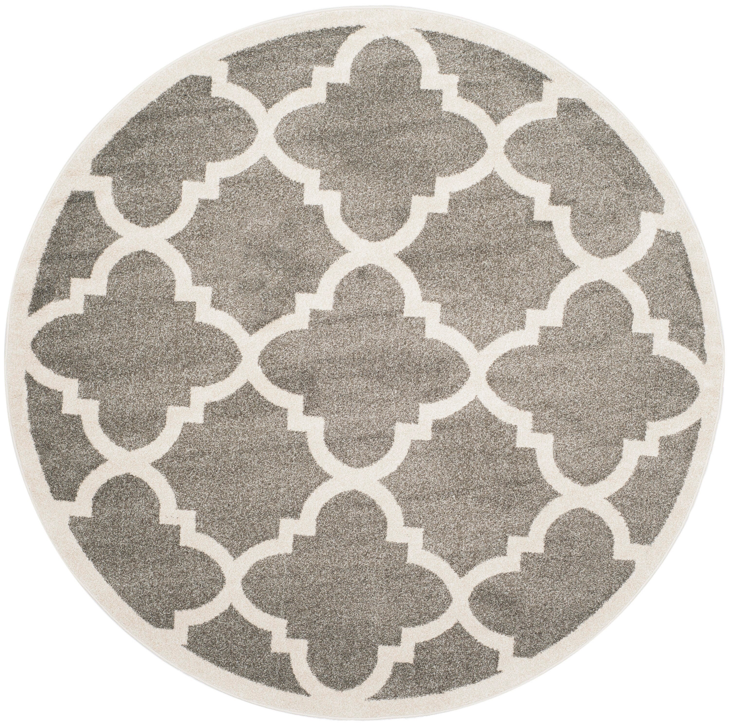 Safavieh Amherst Pompey 7 x 7 Dark Gray/Beige Round Indoor/Outdoor Trellis Farmhouse/Cottage Area Rug - Image 2