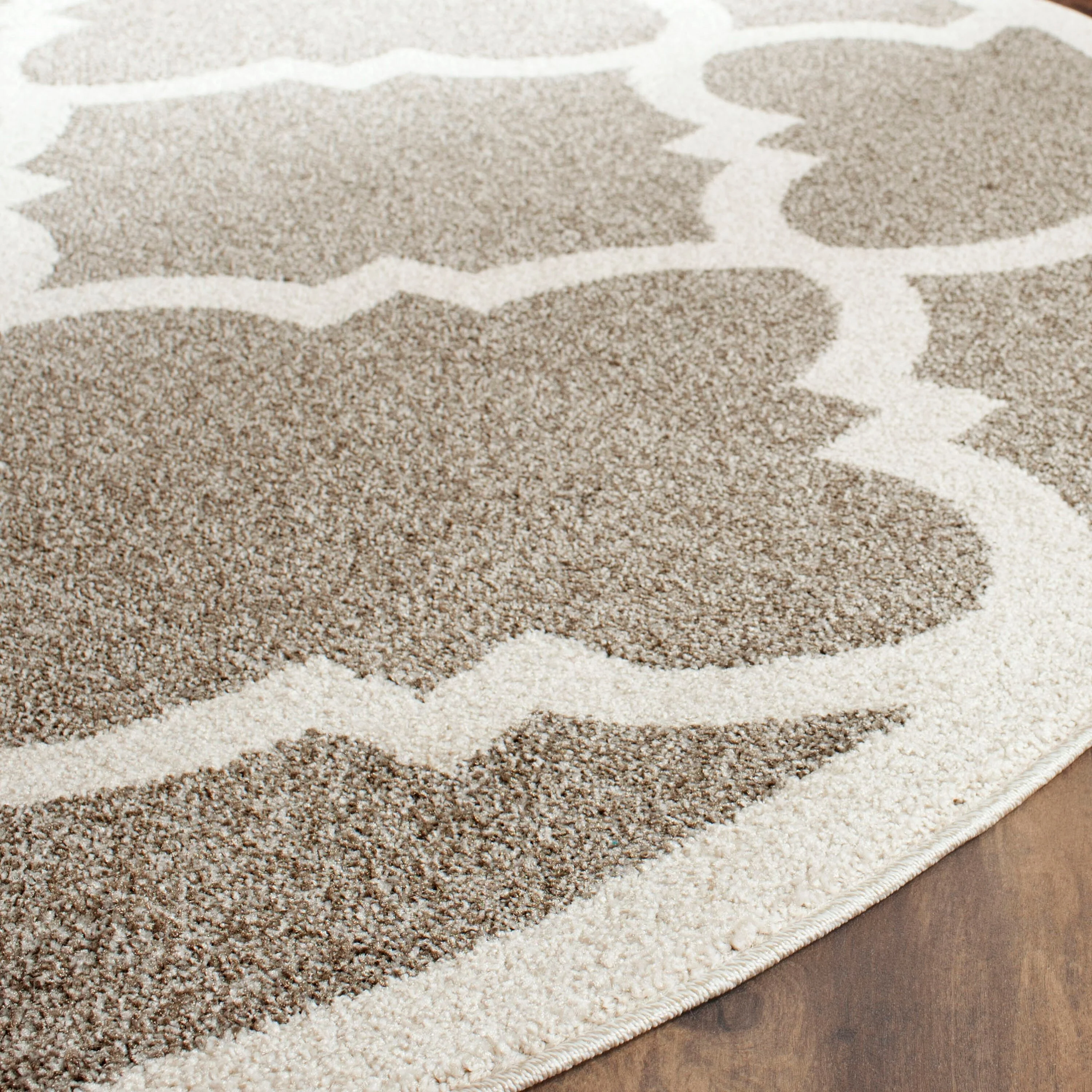 Safavieh Amherst Pompey 7 x 7 Dark Gray/Beige Round Indoor/Outdoor Trellis Farmhouse/Cottage Area Rug - Image 3