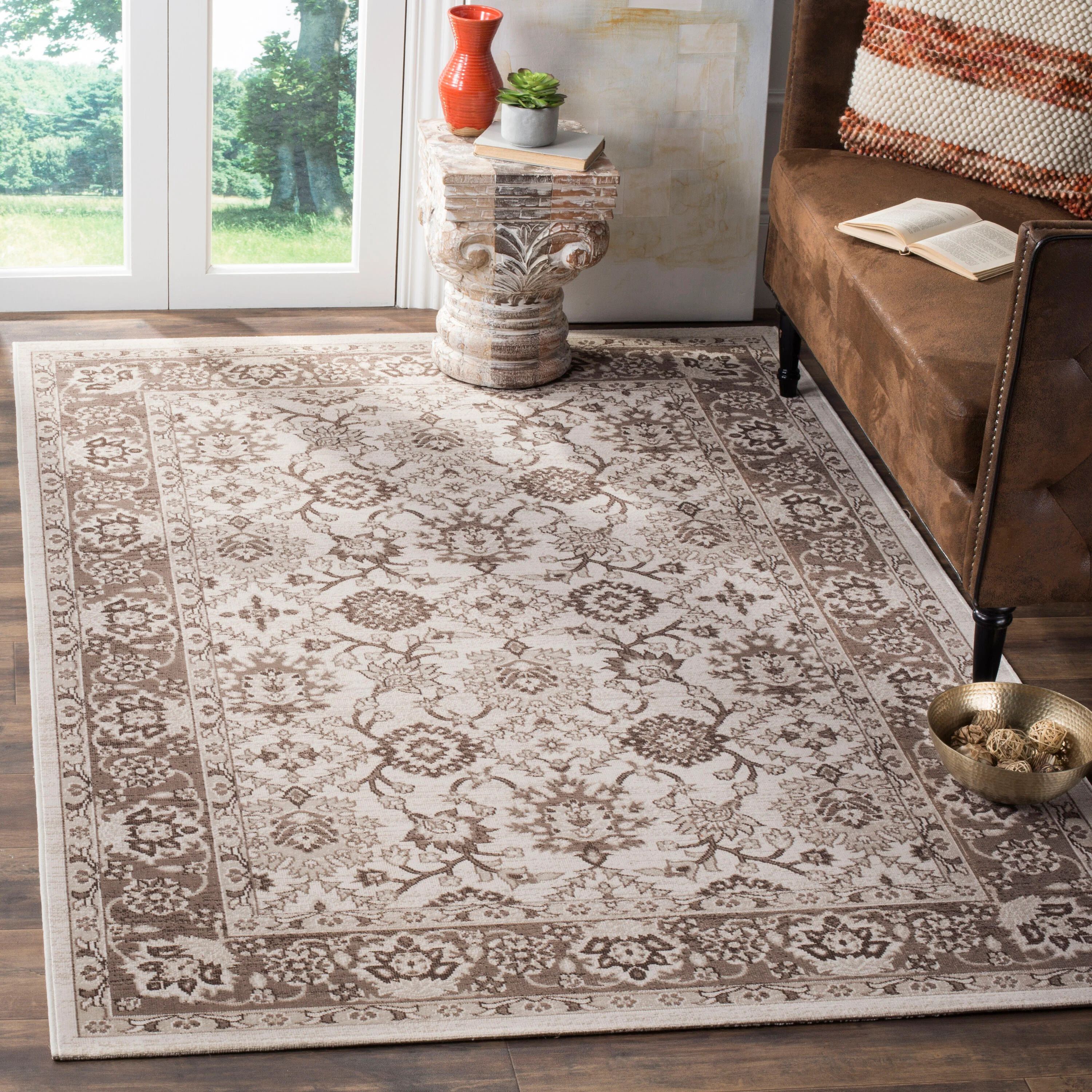 Safavieh Artisan Cunio 9 x 12 Ivory/Brown Indoor Floral/Botanical Oriental Area Rug - Image 2
