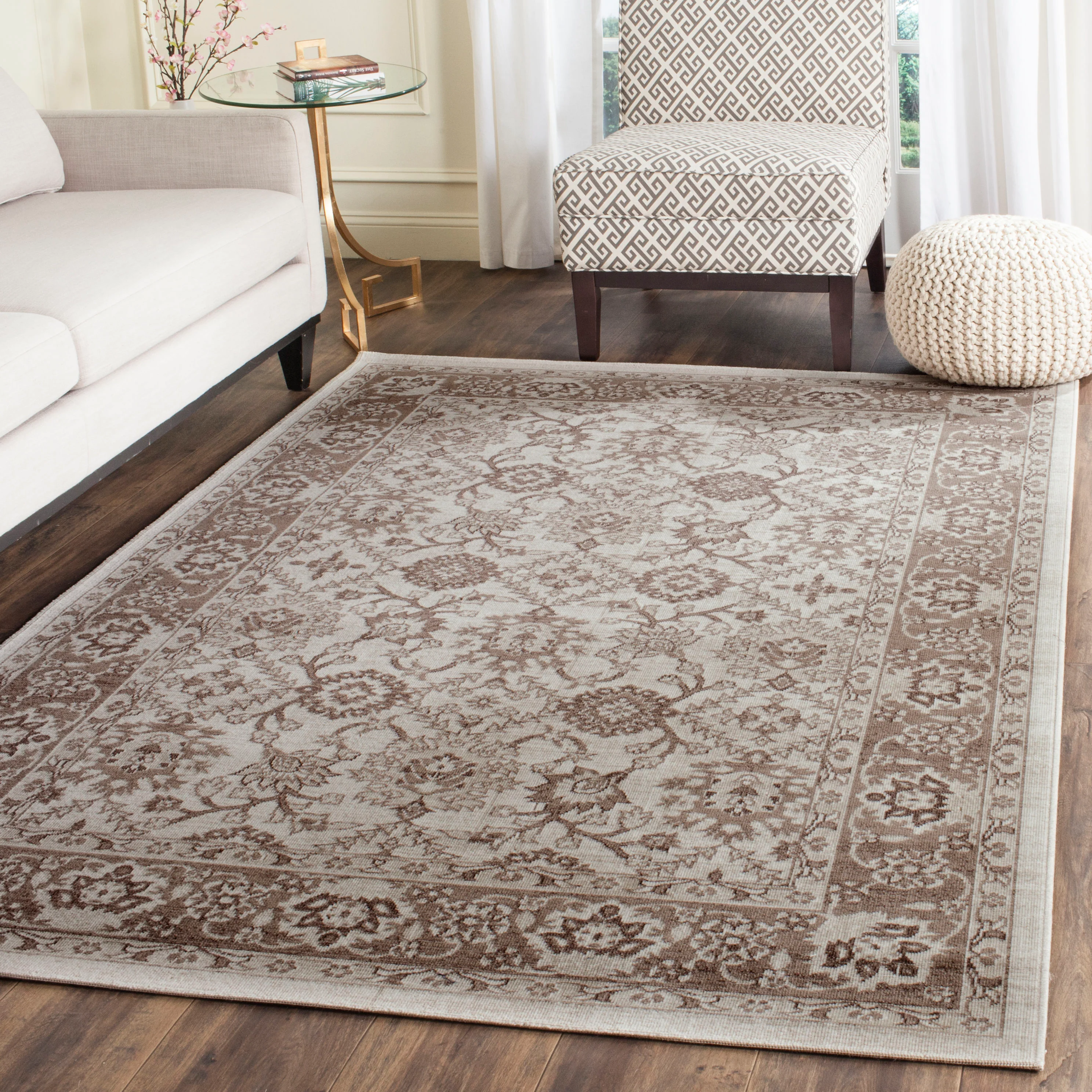 Safavieh Artisan Cunio 9 x 12 Ivory/Brown Indoor Floral/Botanical Oriental Area Rug - Image 5
