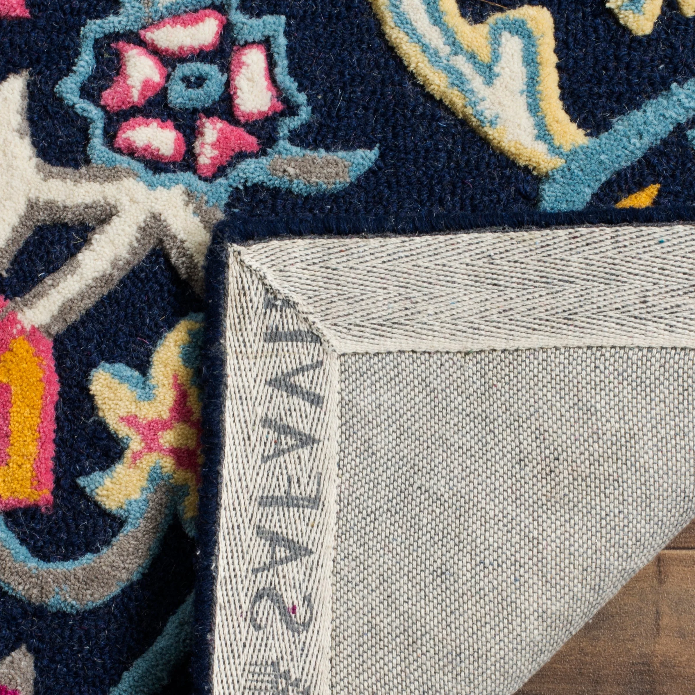 Safavieh Bellagio Nijar 5 x 8 Navy Blue/Multi Indoor Floral/Botanical Global Handcrafted Area Rug - Image 4