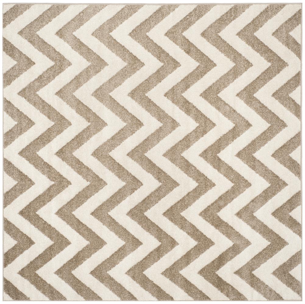 Safavieh Bellport 7 x 7 Wheat/Beige Square Indoor/Outdoor Chevron Area Rug