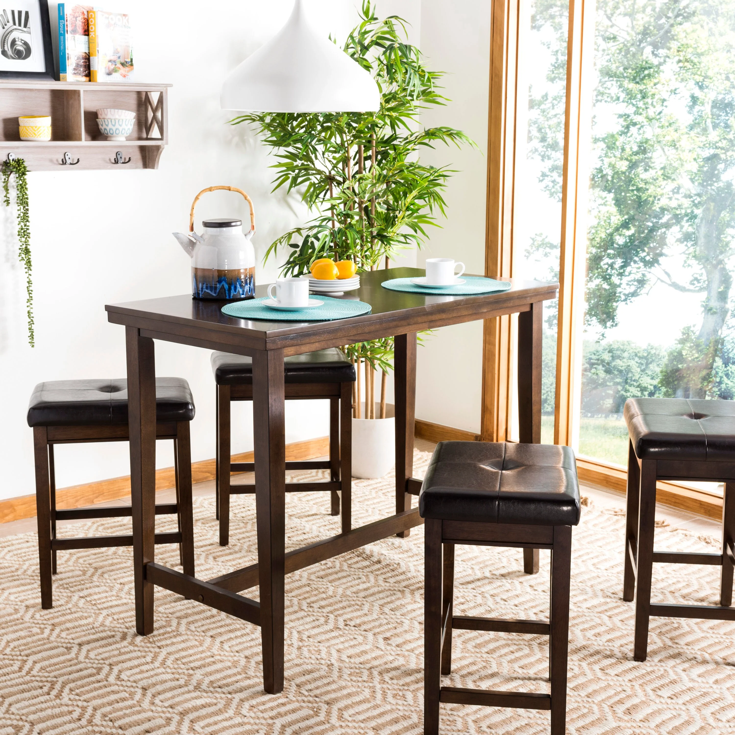 Safavieh Billy Dark Brown 5-Piece Counter-Height Dining Set, 48 x 24 x 36 in.