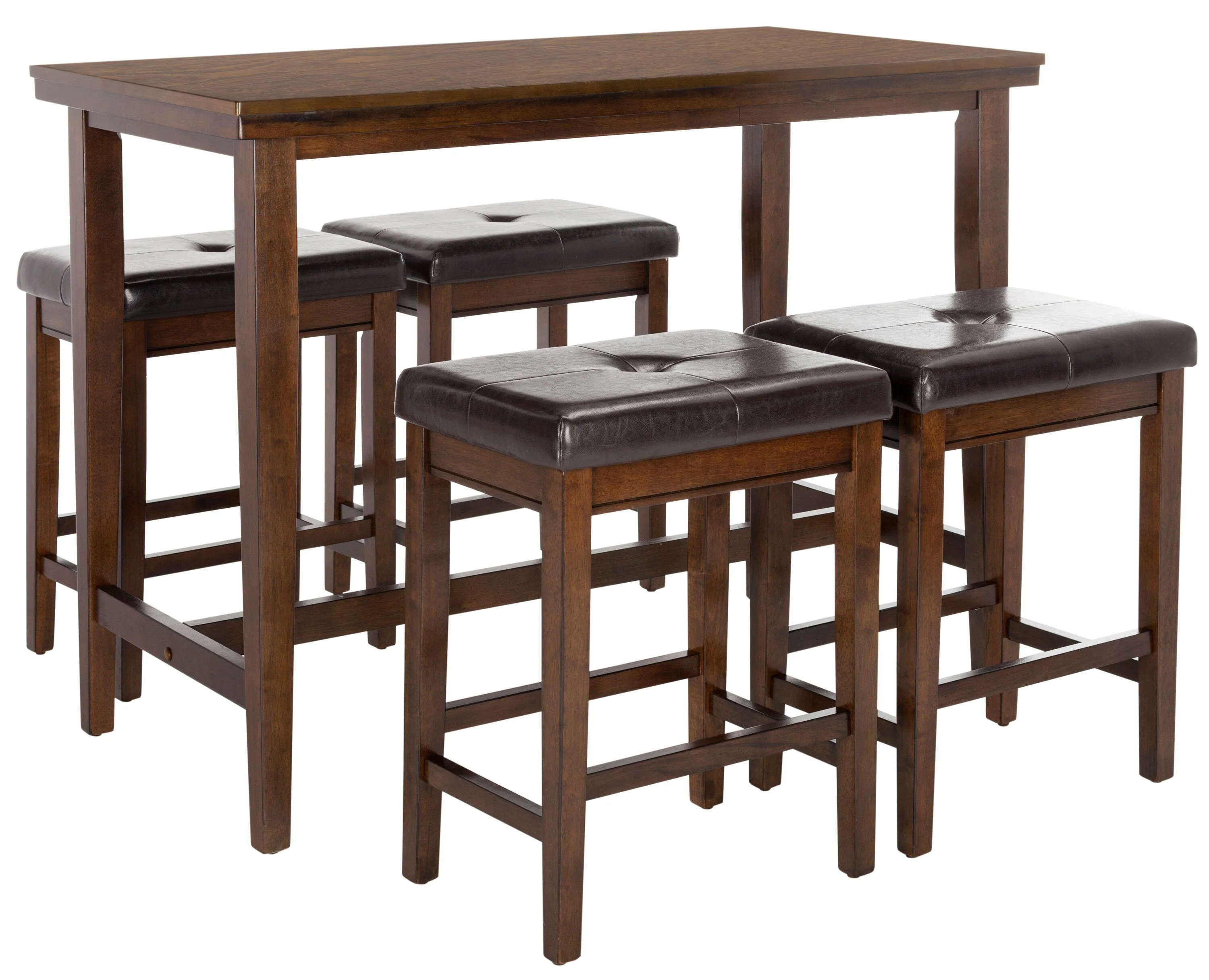 Safavieh Billy Dark Brown 5-Piece Counter-Height Dining Set, 48 x 24 x 36 in. - Image 2
