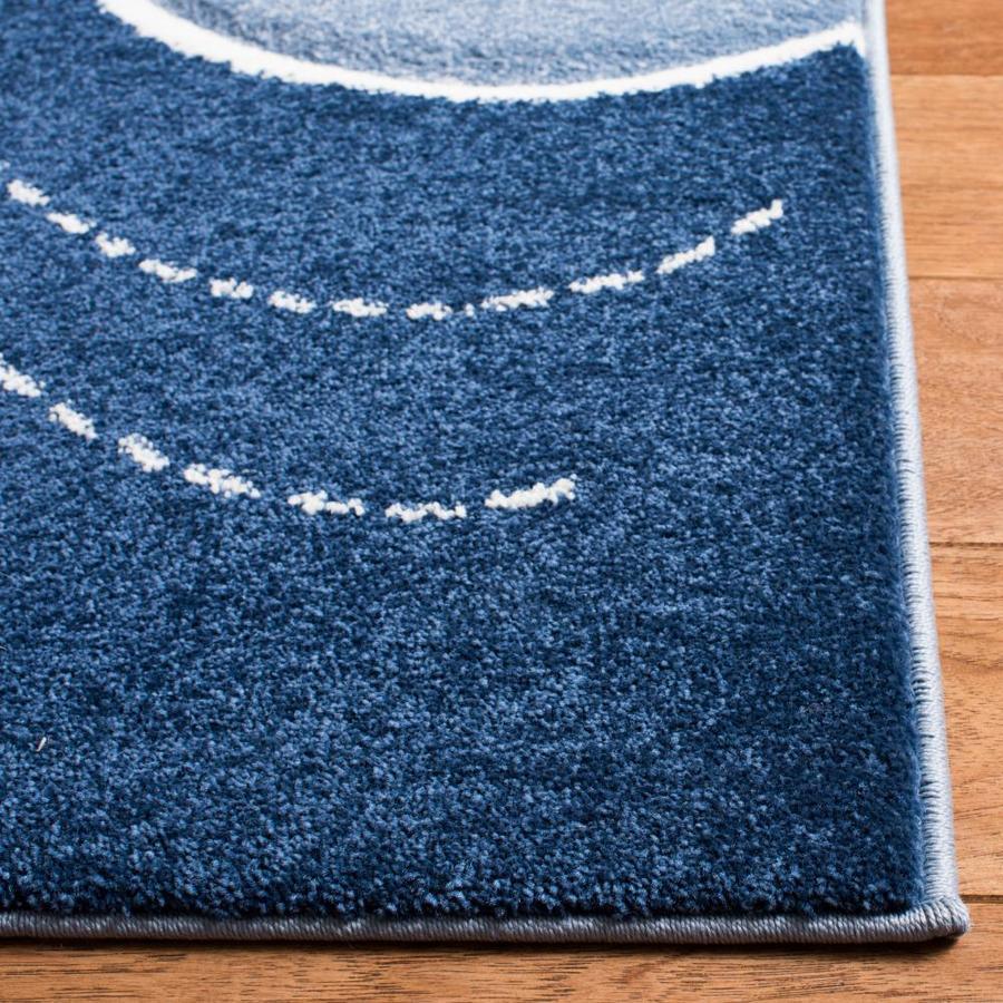 Safavieh Carousel Kids Ark 5 x 5 Blue/Gray Square Indoor Kids Area Rug - Image 2