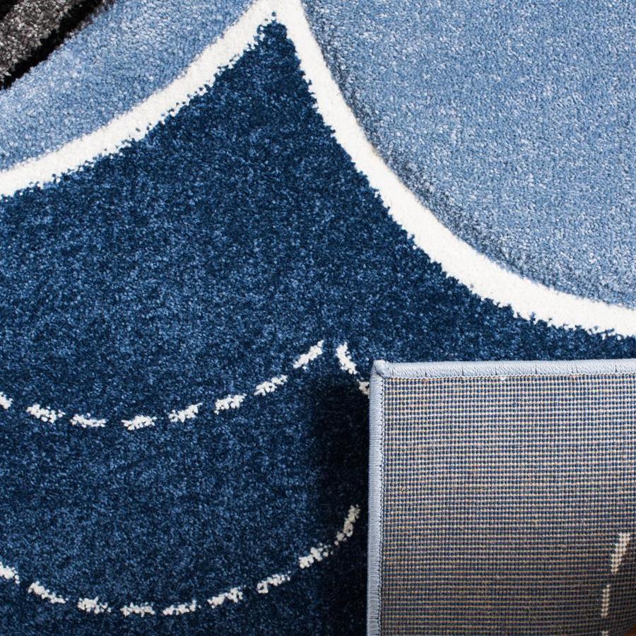Safavieh Carousel Kids Ark 5 x 5 Blue/Gray Square Indoor Kids Area Rug - Image 3