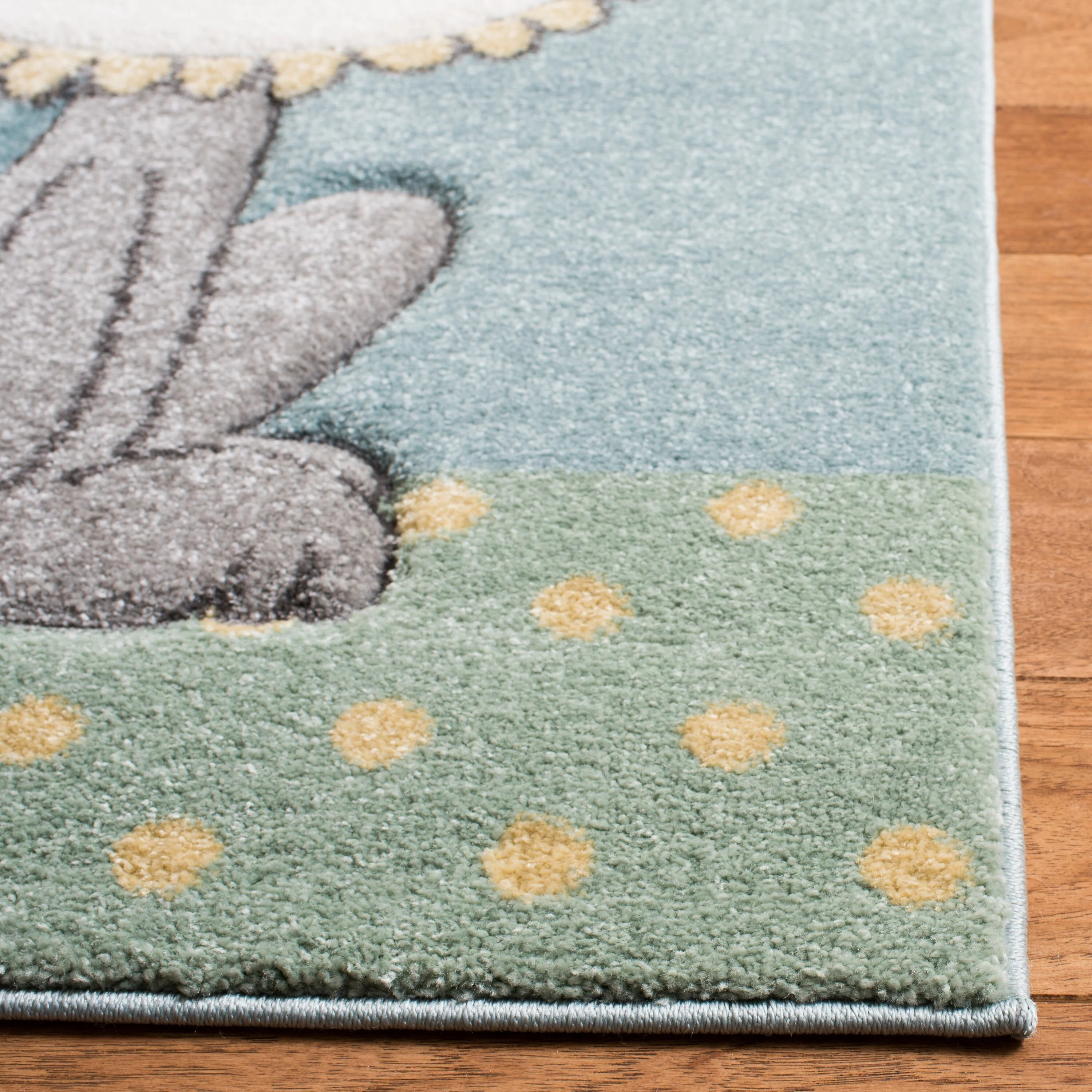 Safavieh Carousel Kids Giraffe 5 x 5 Ivory/Blue Square Indoor Kids Area Rug - Image 3
