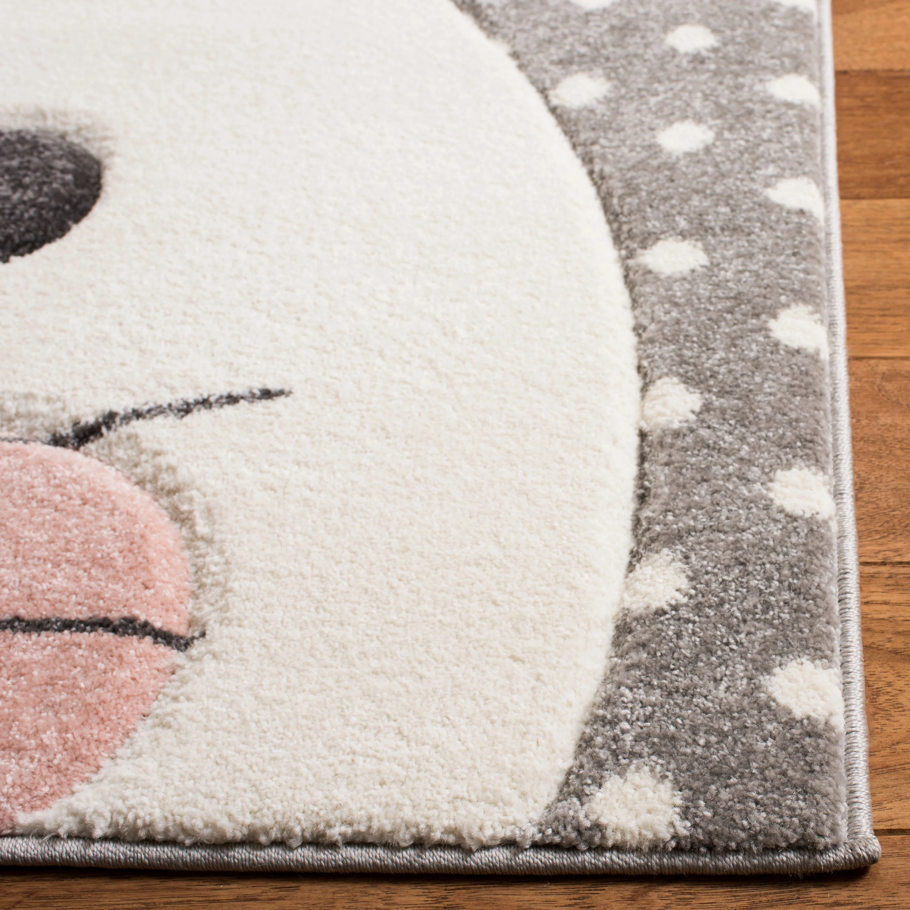 Safavieh Carousel Kids Peek-a-Boo 3-ft x 5-ft Pink/Gray Indoor Kids Throw Rug - Image 3