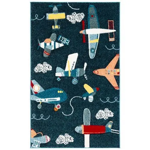 Safavieh Carousel Kids Planes 3 x 5 Navy/Ivory Indoor Kids Throw Rug - Image 6