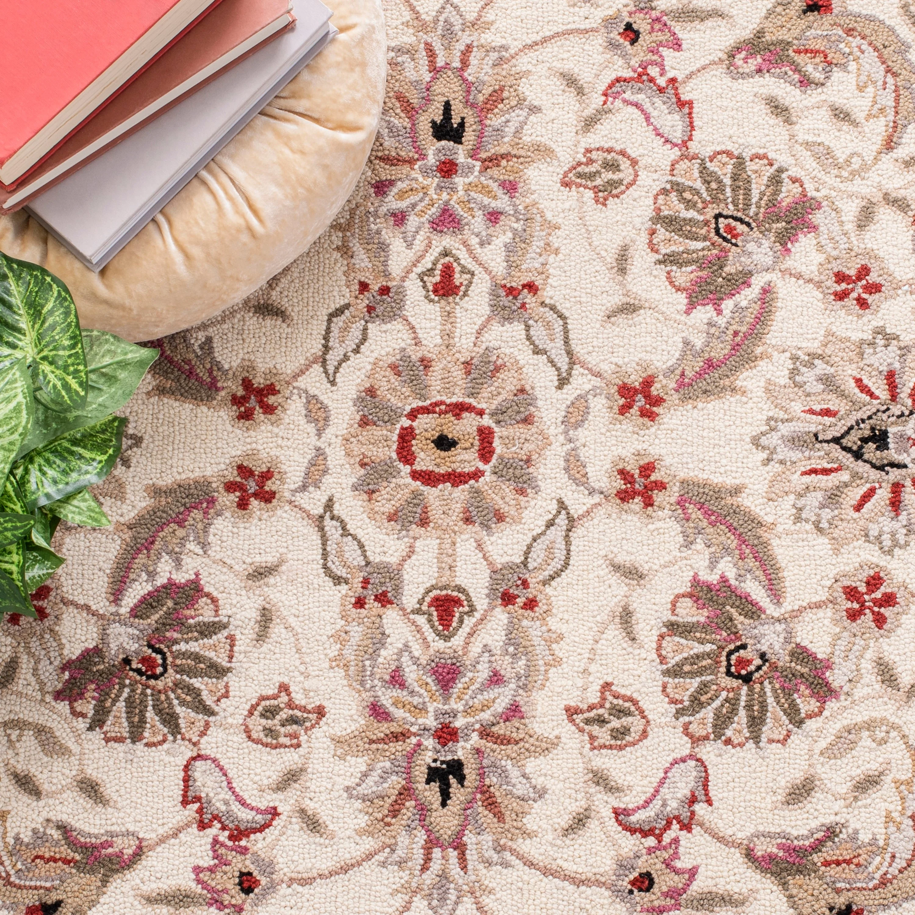 Safavieh Chelsea York 3 x 6 Ivory/Ivory Indoor Floral/Botanical Oriental Handcrafted Runner - Image 6