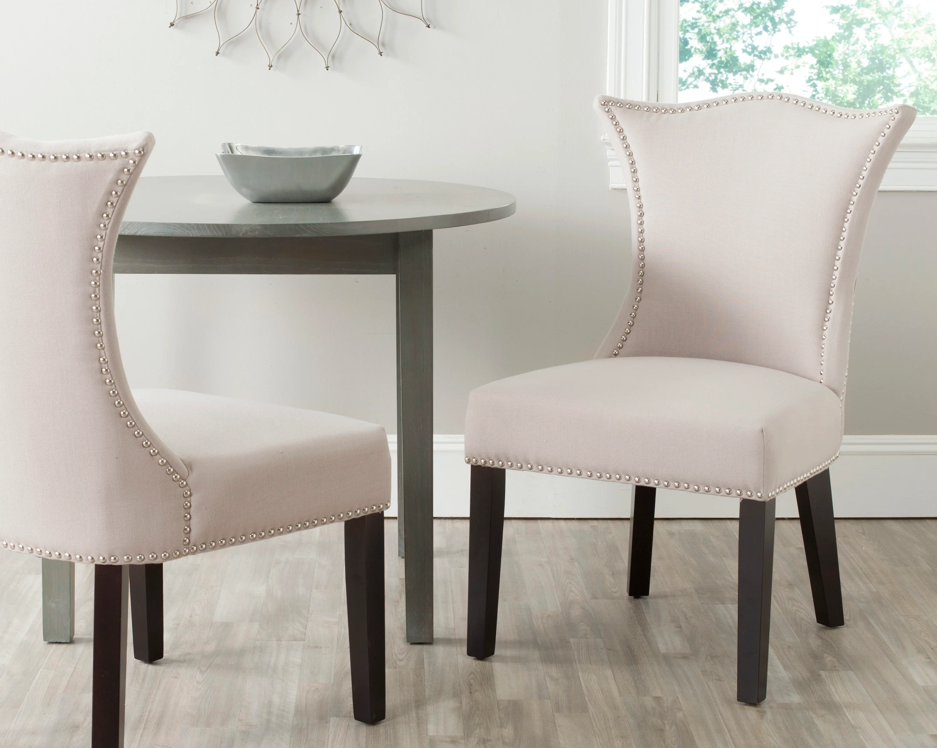Safavieh Ciara Linen Upholstered Side Chairs, Set of 2 – Taupe, Wood Frame - Image 4