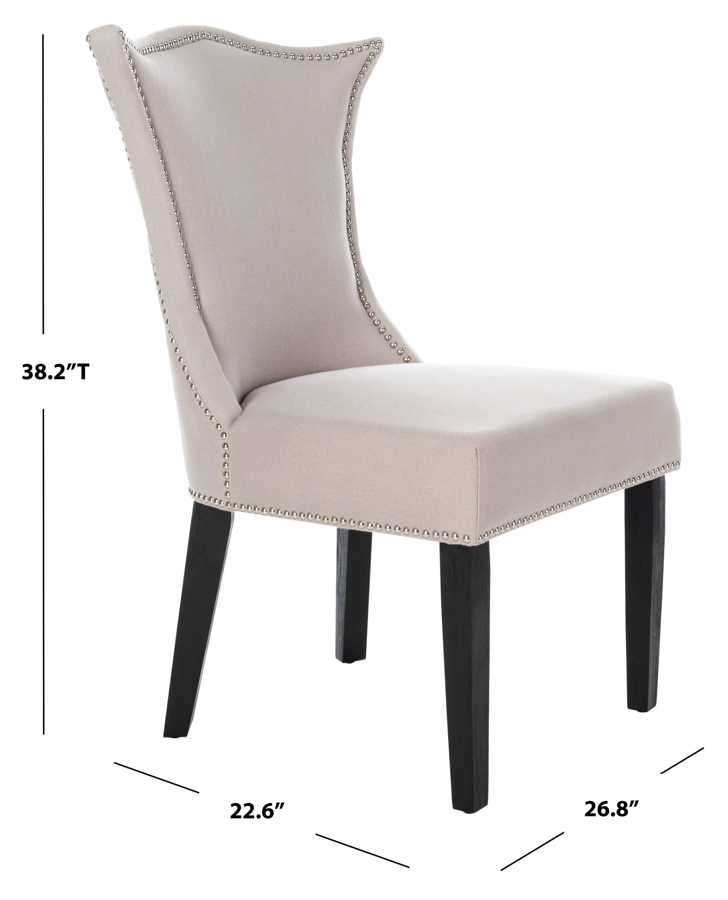 Safavieh Ciara Linen Upholstered Side Chairs, Set of 2 – Taupe, Wood Frame - Image 5