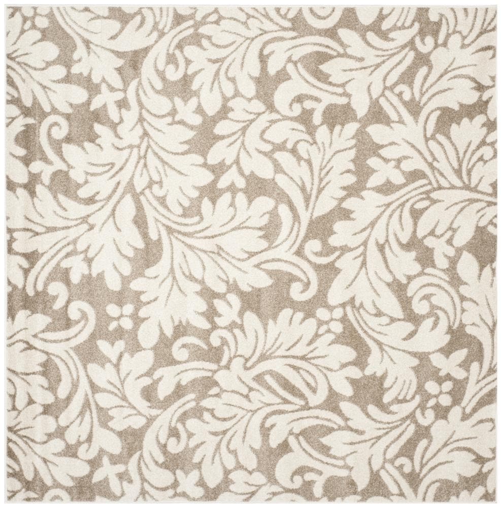 Safavieh Clara 9 x 9 Wheat/Beige Square Indoor Floral/Botanical Area Rug
