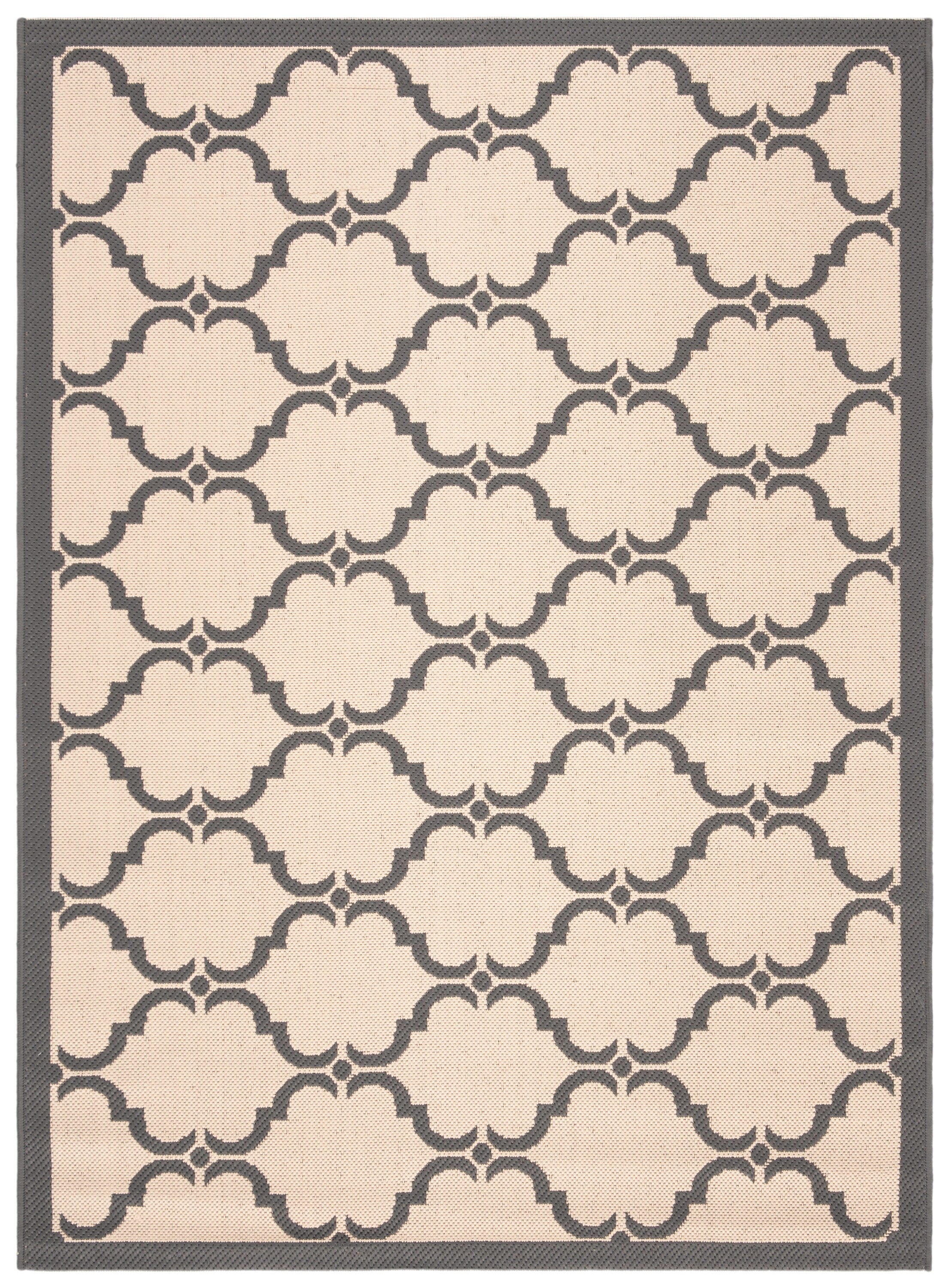 Safavieh Courtyard Aldo 4 x 6 Beige/Anthracite Indoor/Outdoor Trellis Coastal Area Rug - Image 2
