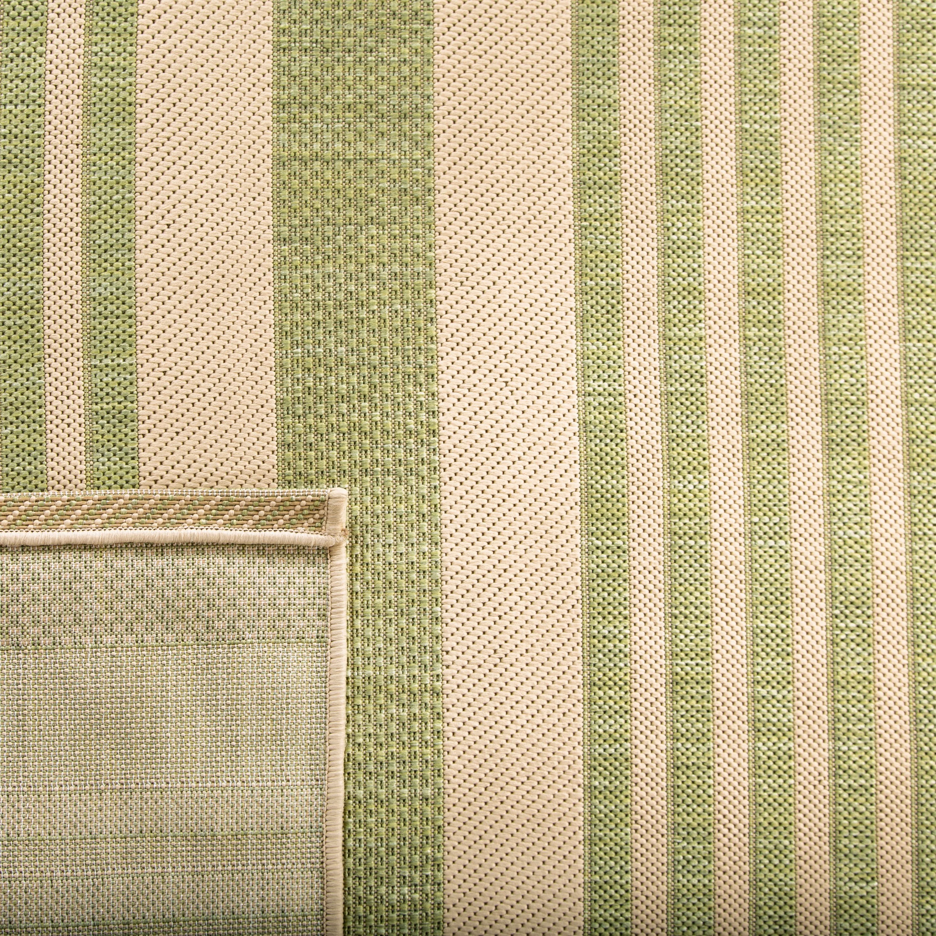 Safavieh Courtyard Dobby 5 x 8 Beige/Sweet Pea Indoor/Outdoor Stripe Coastal Area Rug - Image 4