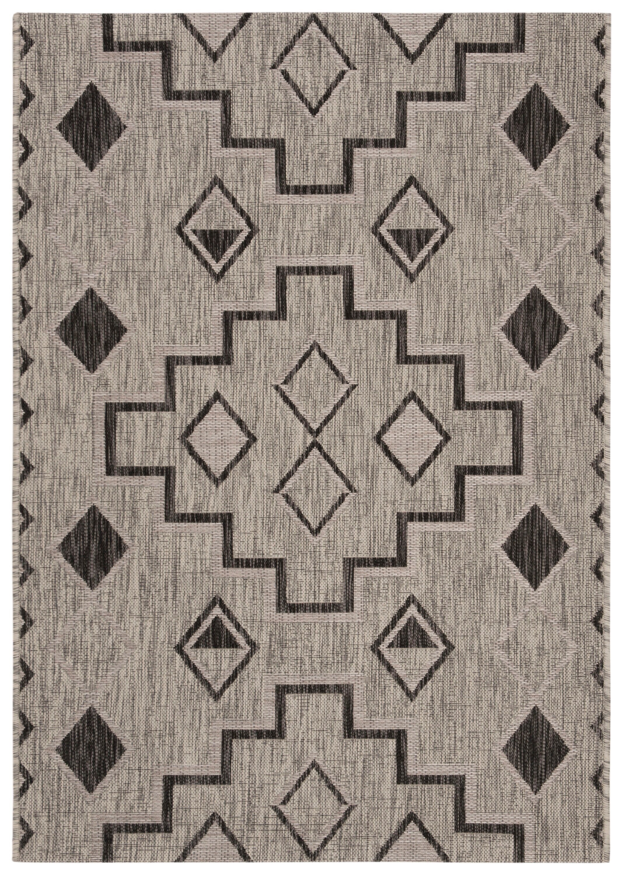 Safavieh Courtyard Tahoe 4 x 6 Gray/Black Indoor/Outdoor Geometric Coastal Area Rug - Image 2