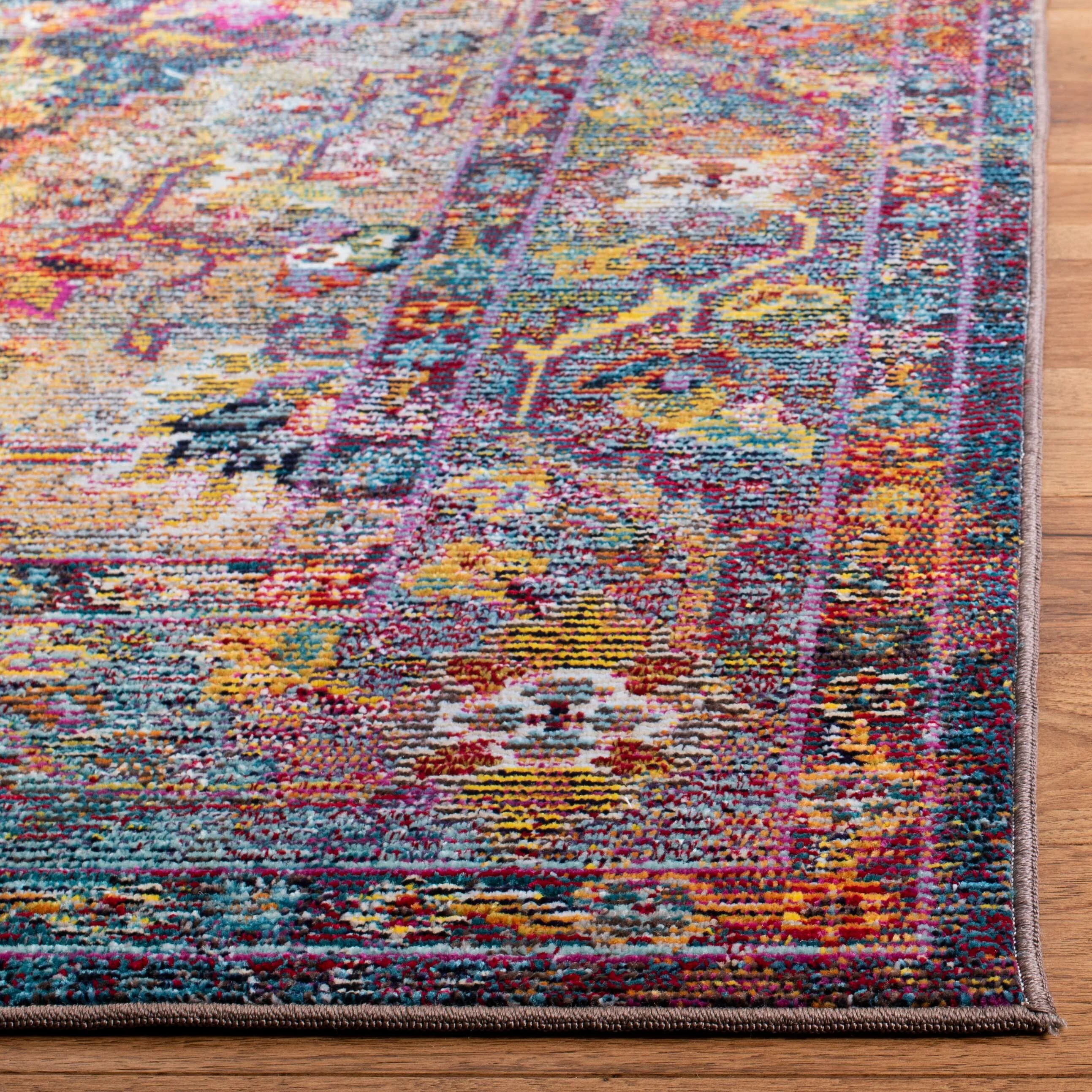 Safavieh Crystal Celeste 2 x 7 Navy/Light Blue Indoor Distressed Overdyed Vintage Runner Rug - Image 3