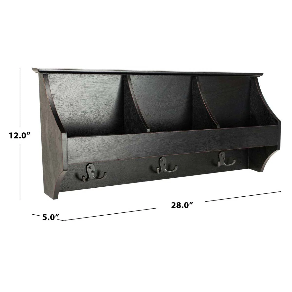 Safavieh Darcey Hanging Storage Wall Rack (Black) - 28 x 5 x 12 in - Image 4