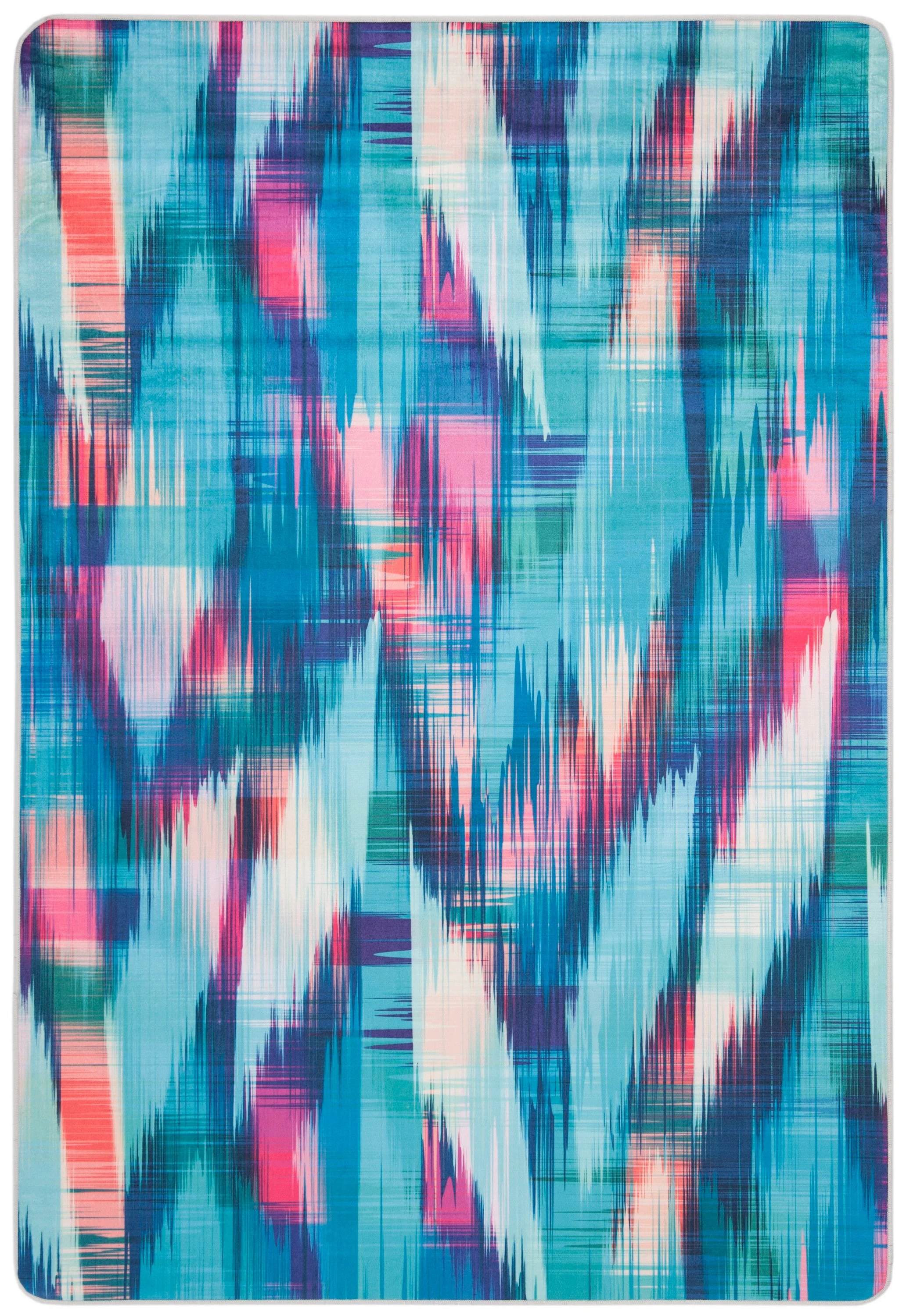 Safavieh Daytona 5 x 8 Turquoise/Fuchsia Indoor Abstract Area Rug - Image 2