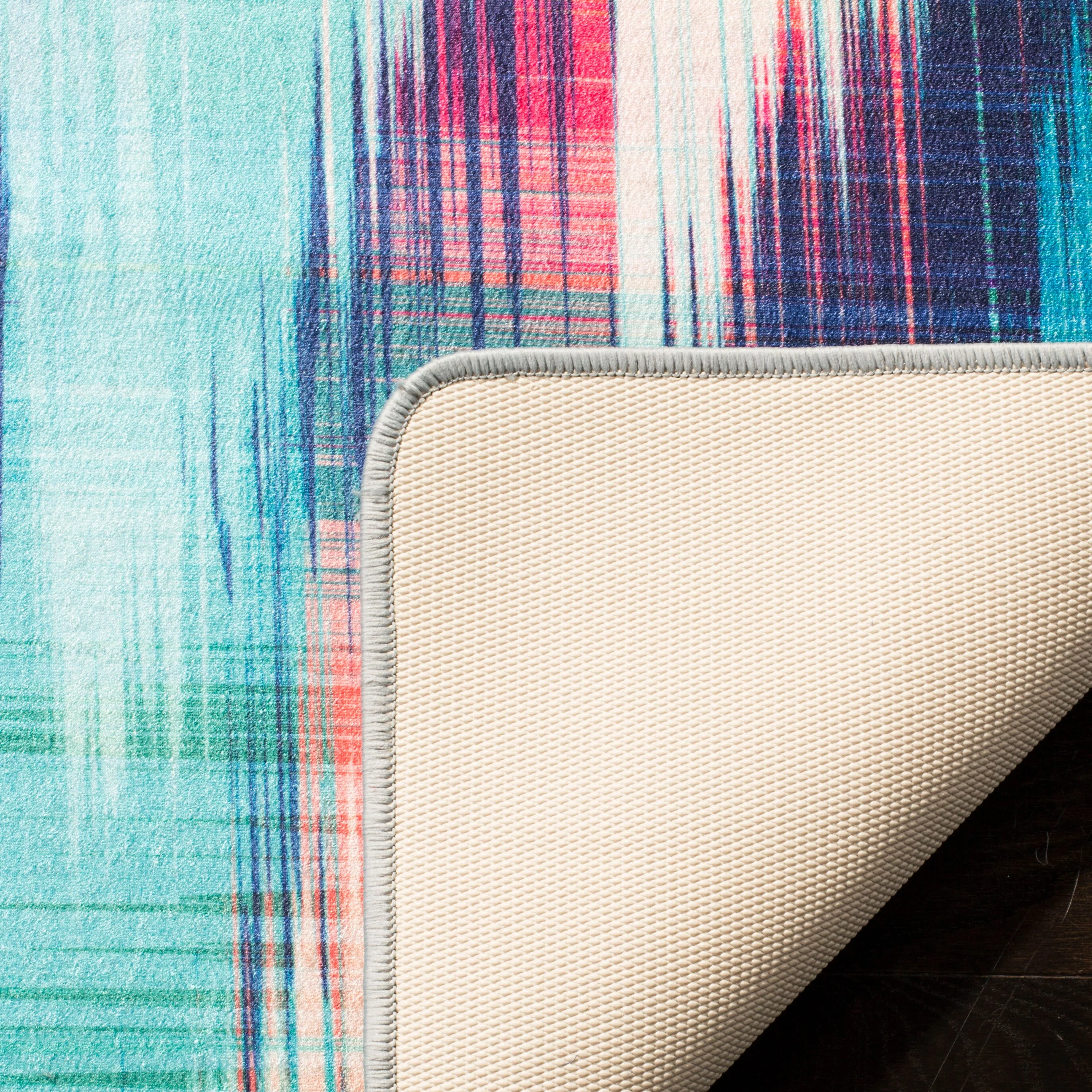 Safavieh Daytona 5 x 8 Turquoise/Fuchsia Indoor Abstract Area Rug - Image 4