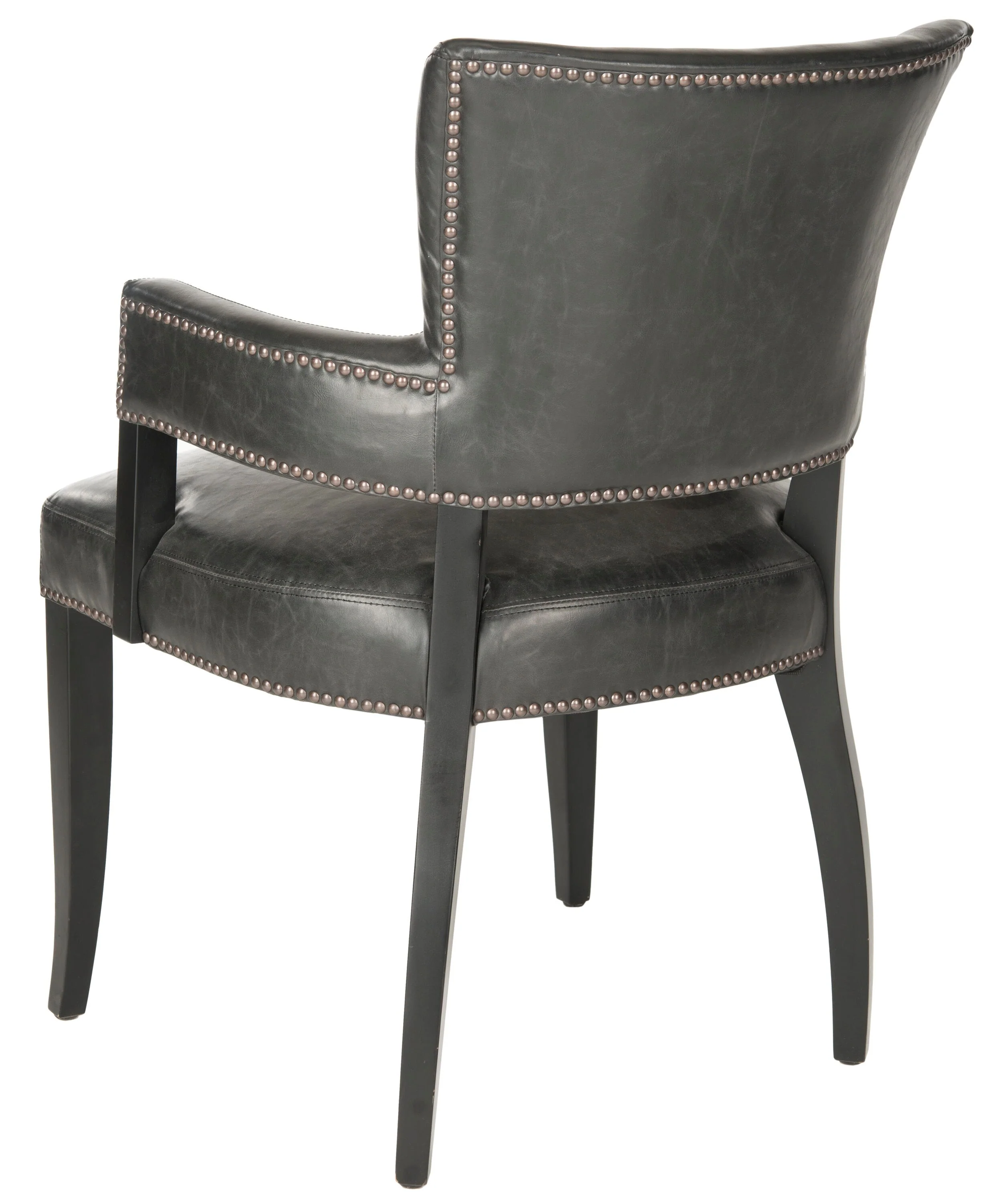 Safavieh Desa Contemporary/Modern Faux Leather Upholstered Side Chair with Wood Frame, Antique Brown (23.6 in W x 26.4 in D x 35.4 in H) - Image 3