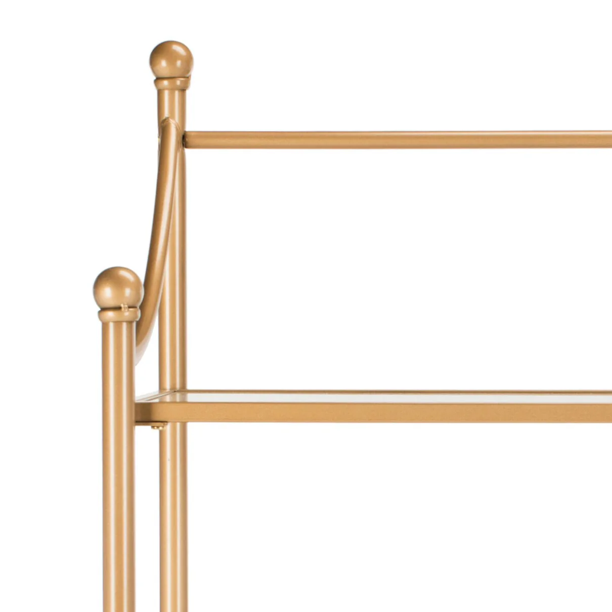 Safavieh Diana Gold Liquid/Tempered Glass Metal Etagere, 4-Shelf, 30-in W x 14-in D x 72-in H - Image 3