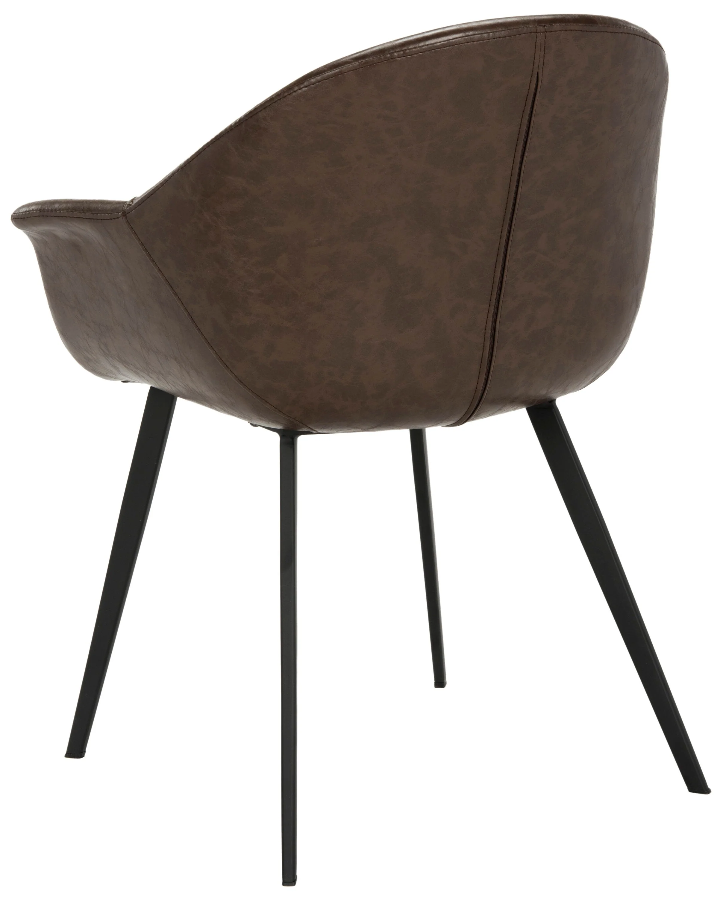 Safavieh Dublin Contemporary Faux Leather Upholstered Arm Chair, Set of 2, Dark Brown/Black (Wood Frame) - Image 5