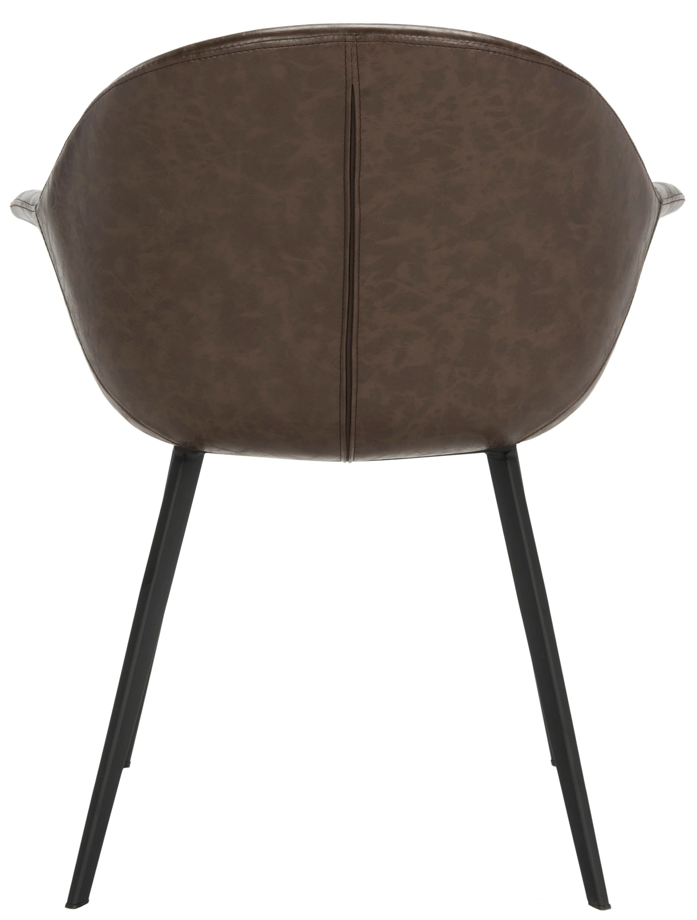 Safavieh Dublin Contemporary Faux Leather Upholstered Arm Chair, Set of 2, Dark Brown/Black (Wood Frame) - Image 6