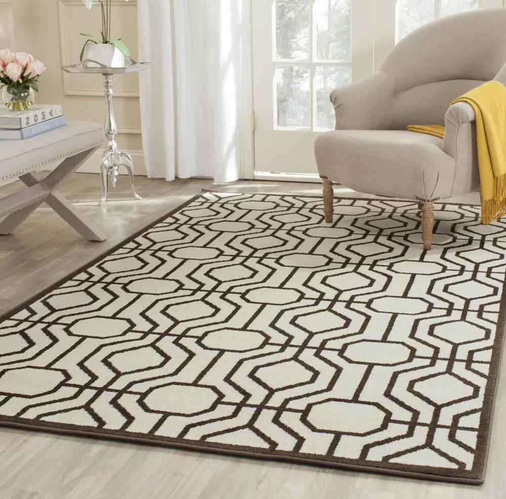 Safavieh Eva 5 x 8 Ivory/Brown Indoor/Outdoor Geometric Area Rug - Image 2