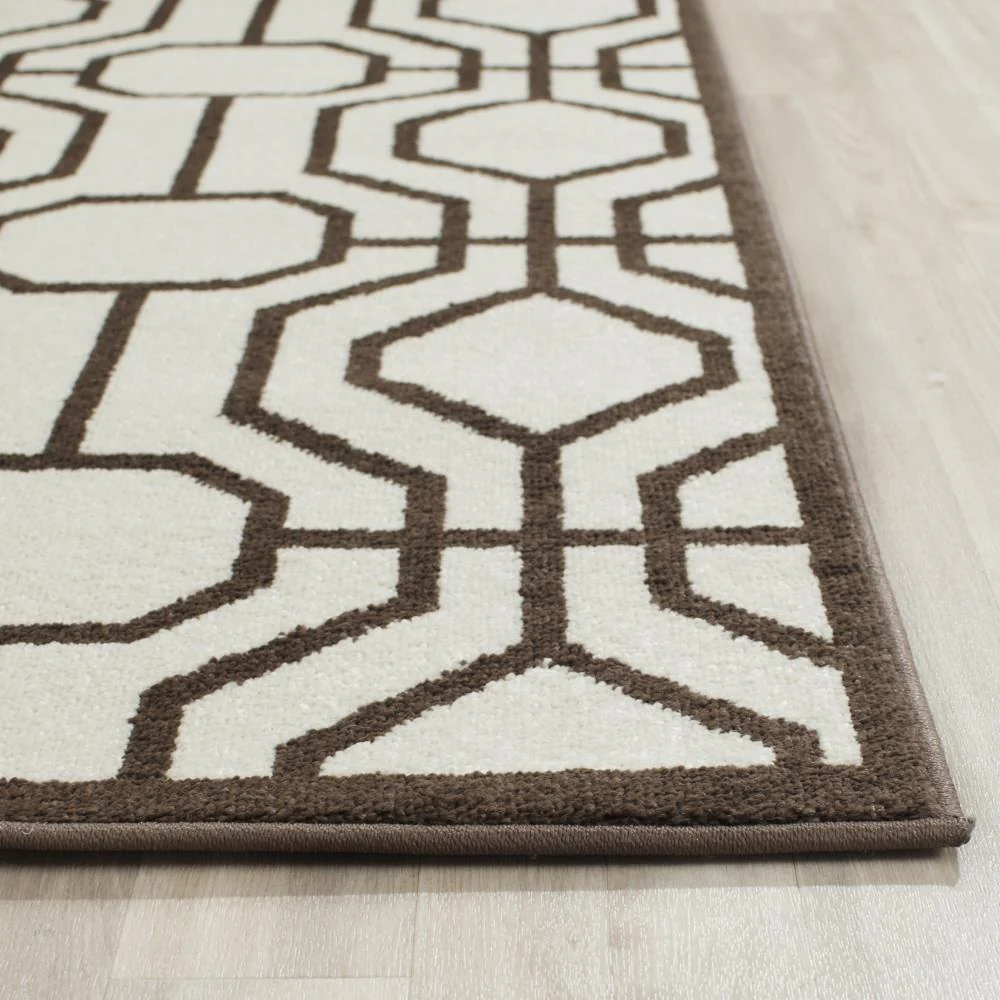 Safavieh Eva 5 x 8 Ivory/Brown Indoor/Outdoor Geometric Area Rug - Image 3
